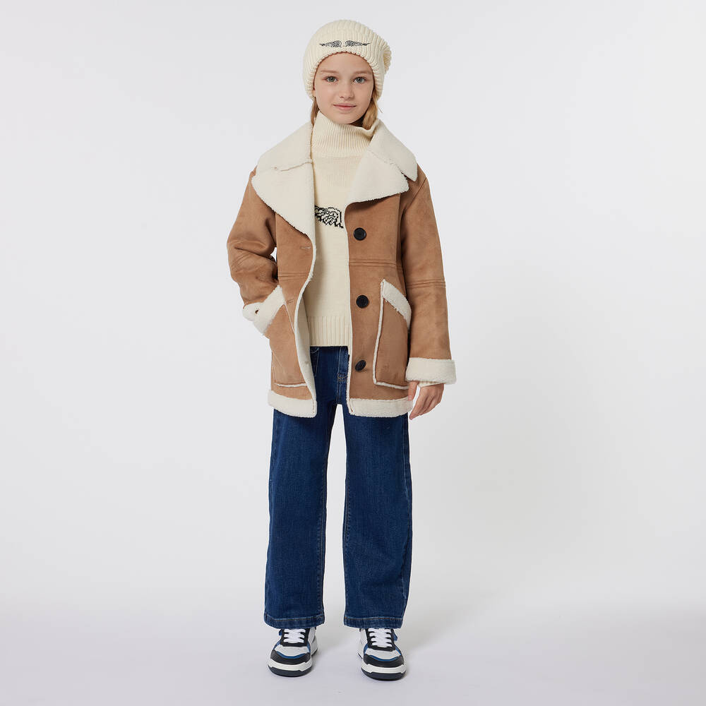 Zadig&Voltaire-Girls Ivory Wool Knit Sweater | Childrensalon